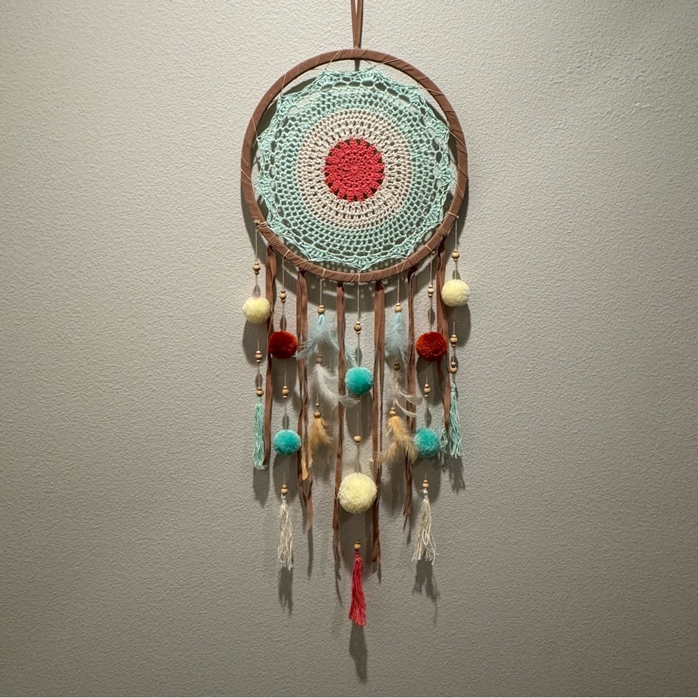Colorful Dreamcatcher with Pom Poms